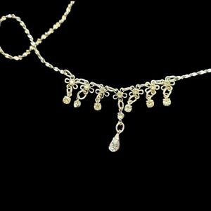 Vintage Avon Silver plated Necklace with Rhinestones